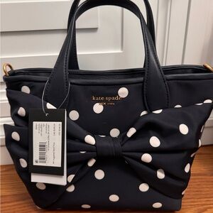 Kate Spade Navy and White Polka Dot Tote